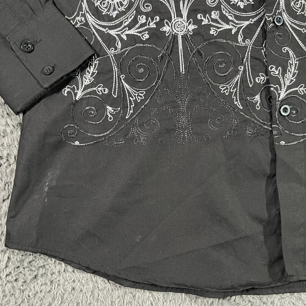 Patroncito Shirt Mens Medium Black Button Up Long Sleeves USA Western - Picture 11 of 12